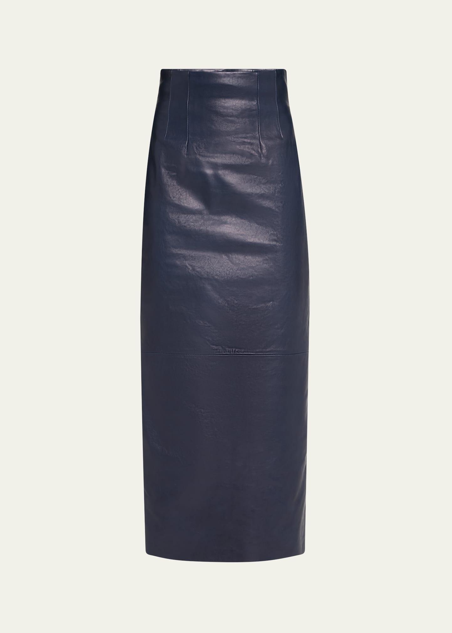loxley leather pencil maxi skirt