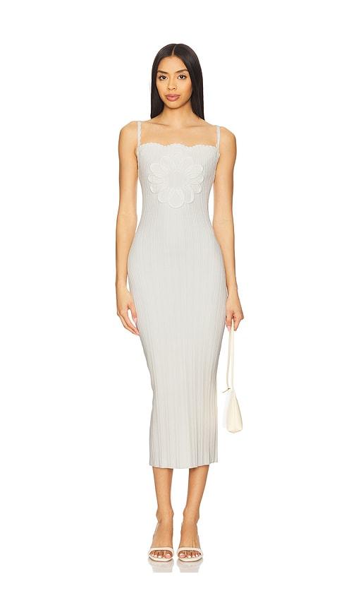 lpa amara midi knit dress in ivory.