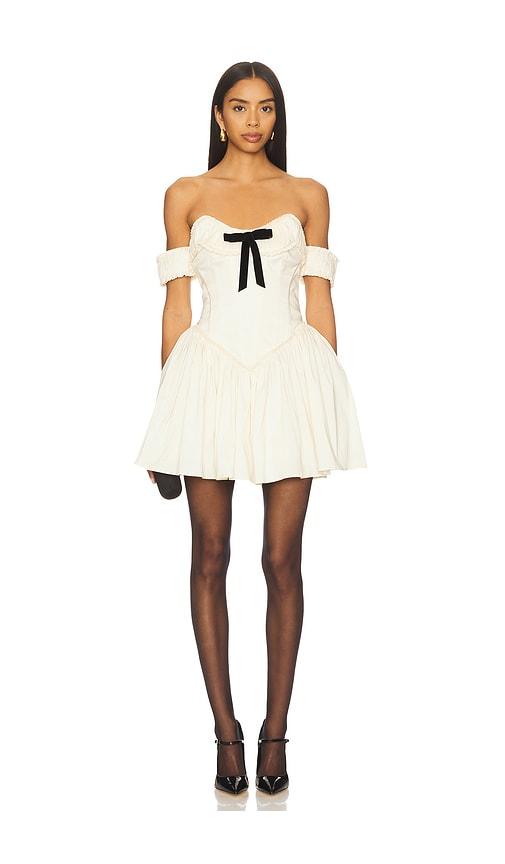 lpa audrea mini dress in cream.