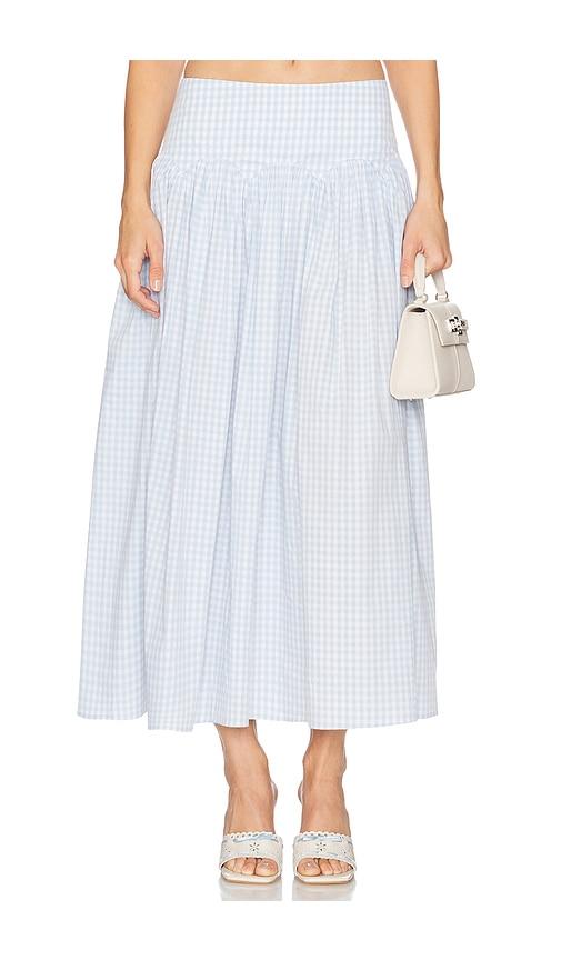 lpa brigette midi skirt in baby blue.