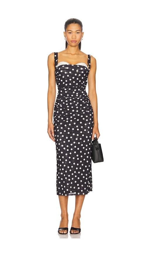 lpa carla midi dress in black.