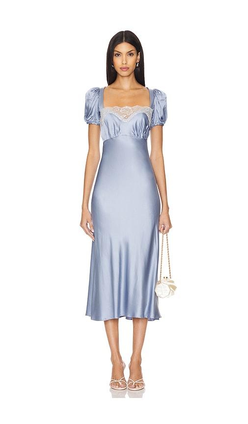 lpa celeste midi dress in slate.