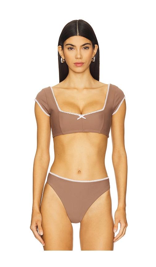 lpa drizella top in brown.
