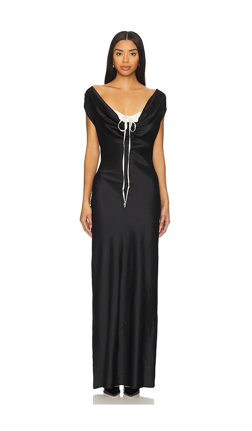lpa elora gown in black,white.