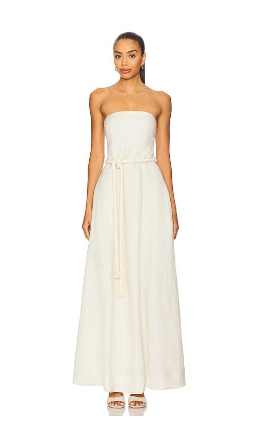 lpa everli maxi dress in neutral.