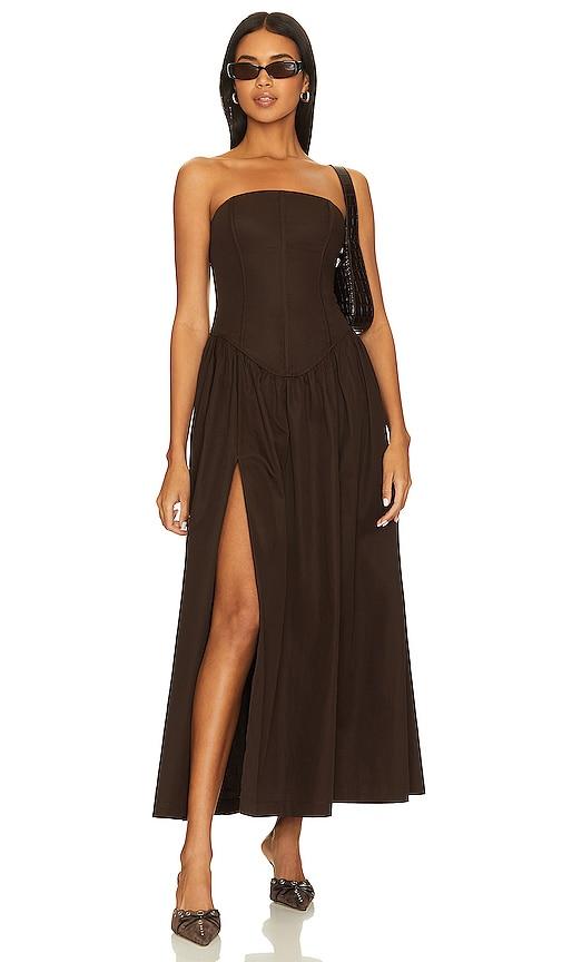 lpa giana maxi dress in chocolate.