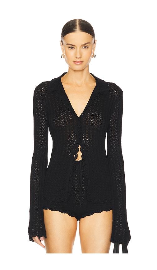 lpa hana cardigan in black.
