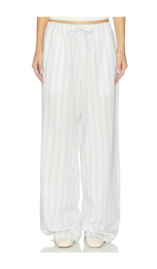 lpa harper pant in white,baby blue.