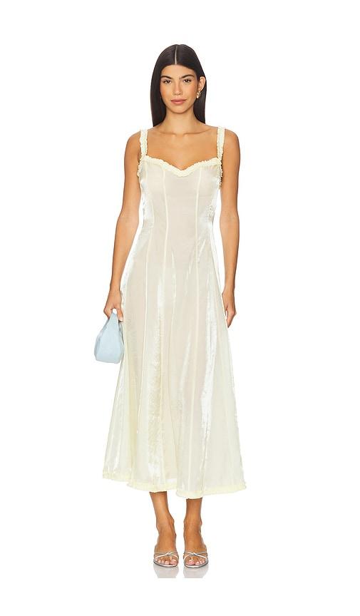 lpa kate midi dress in lemon.