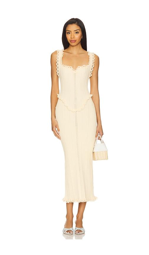 lpa kathy sweetheart dress in lemon.