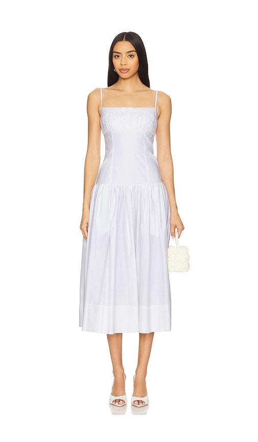 lpa katya midi dress in white.