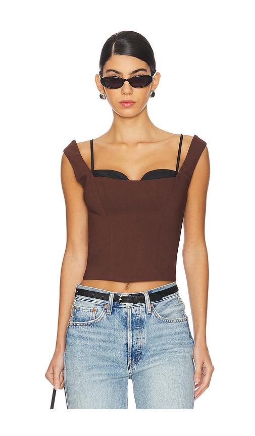 lpa kenley top in brown.