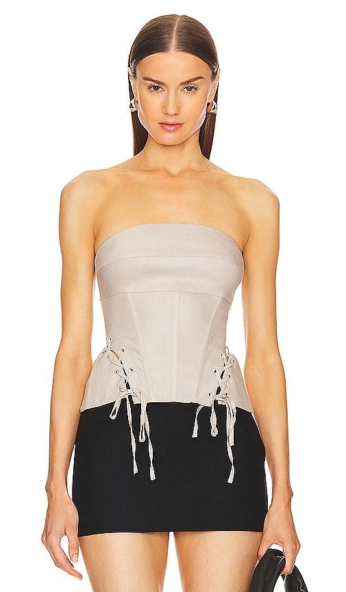 lpa pietra corset top in taupe.