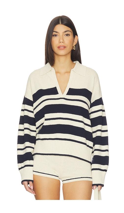 lpa rindie stripe sweater in cream.