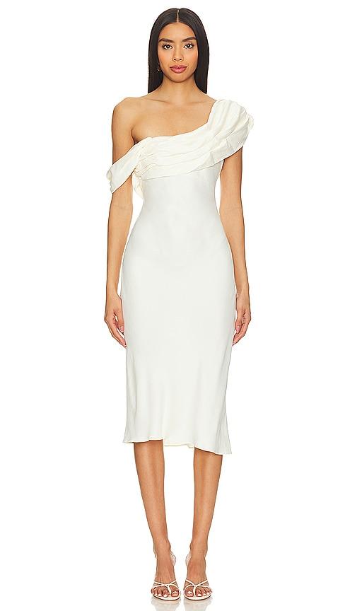 lpa vania midi dress in ivory.