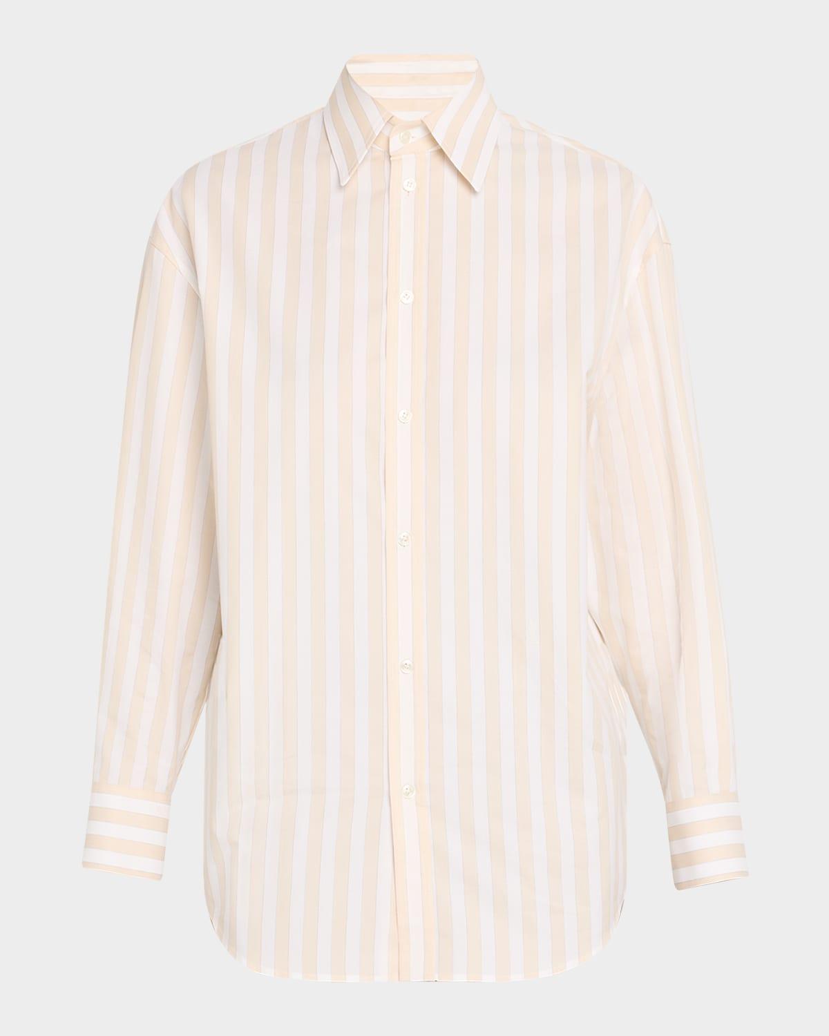 ls btn dwn striped blouse