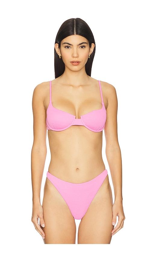 lspace belle bikini top in pink.