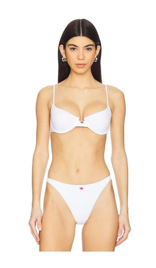 lspace belle bikini top in white.