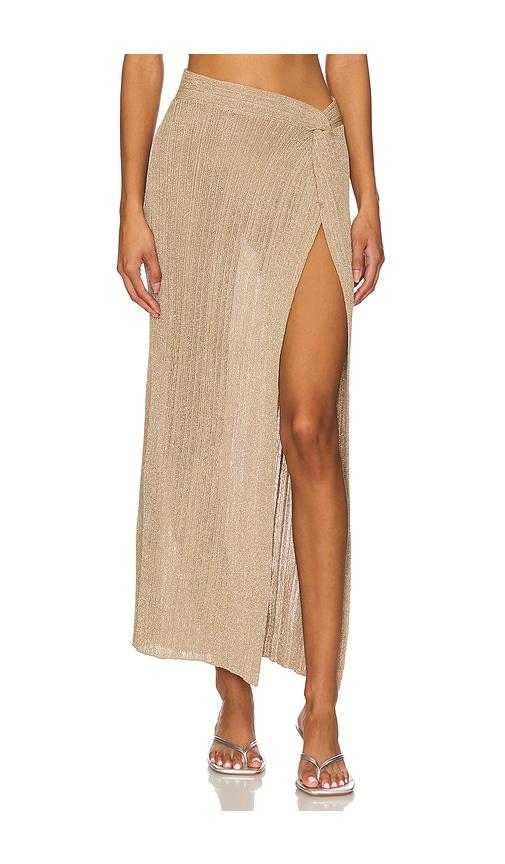 lspace heart of gold skirt in metallic gold.