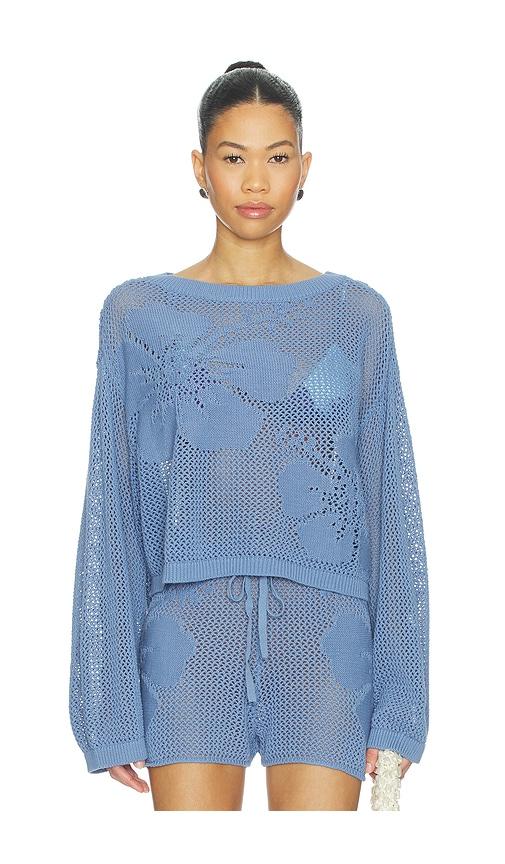 lspace island time sweater in blue.