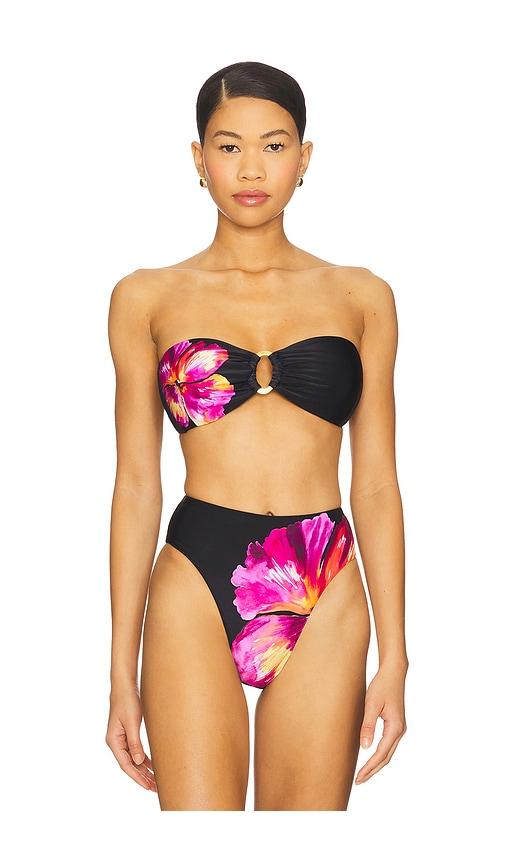 lspace jasper bikini top in black.