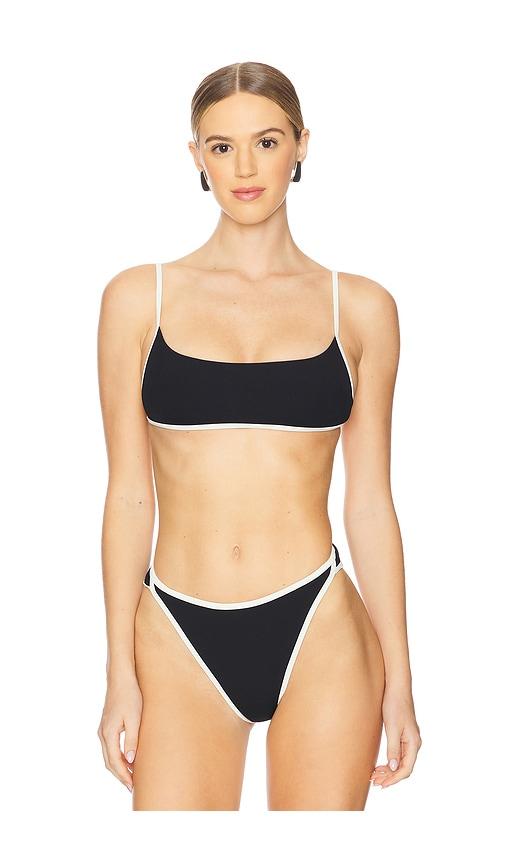 lspace kourt bikini top in black.