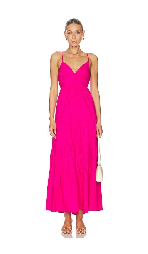 lspace laina dress in fuchsia.