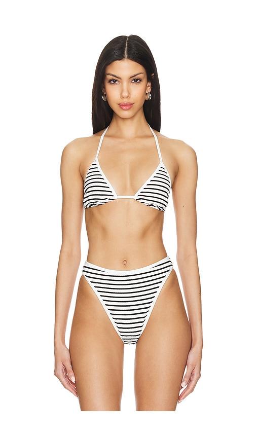 lspace lotus triangle top in black.