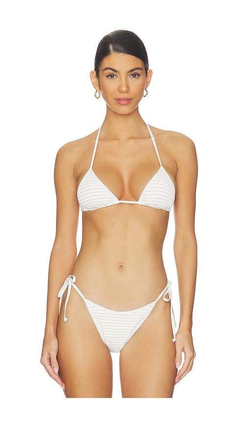 lspace lurex pucker lotus top in white,metallic gold.