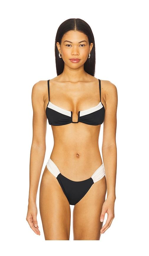 lspace peyton bikini top in black.