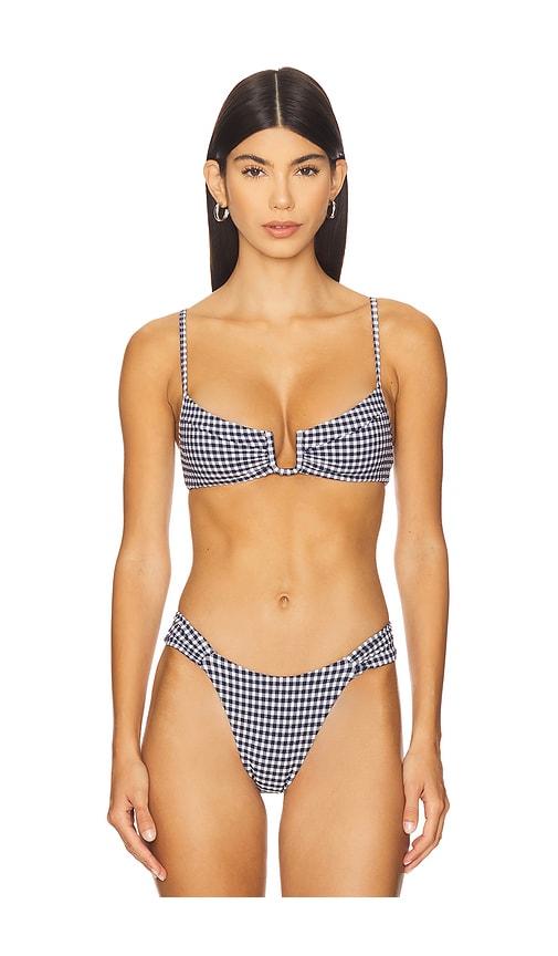 lspace peyton bikini top in black.