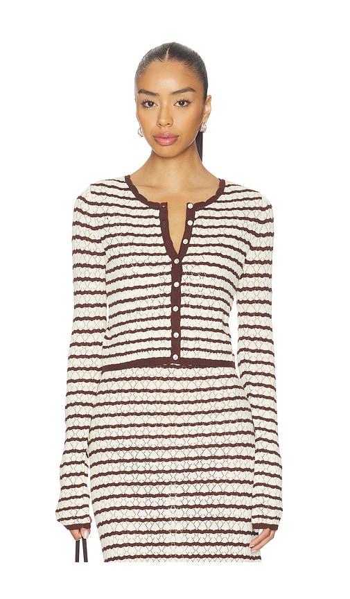 lspace rosalie cardigan in brown. - size m (also in s, xs, xl)