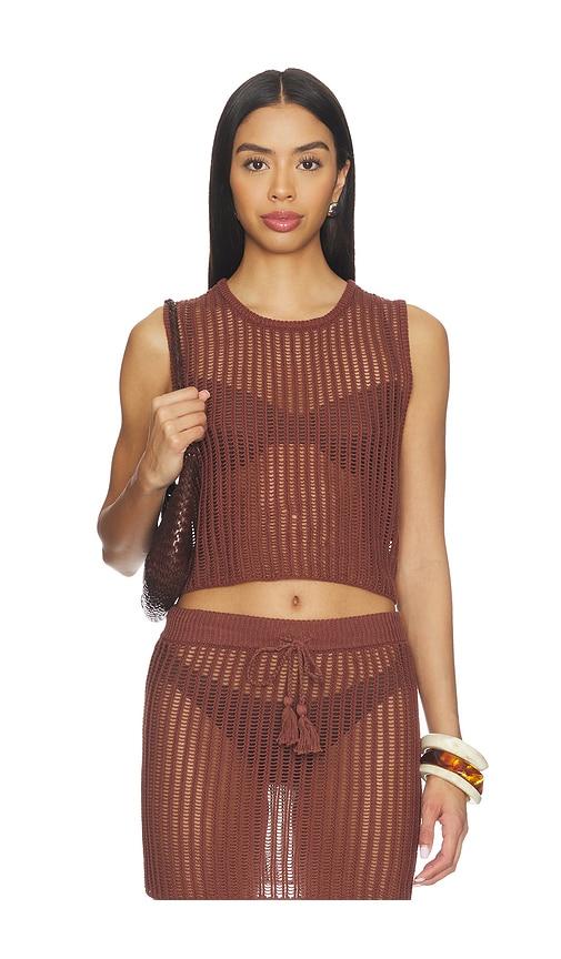 lspace sander top in brown.