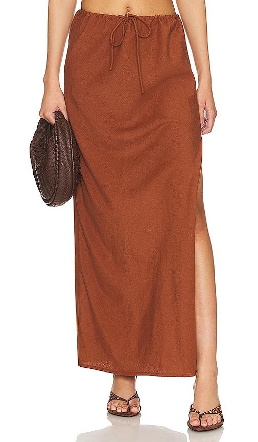 lspace summer feels skirt in cognac.