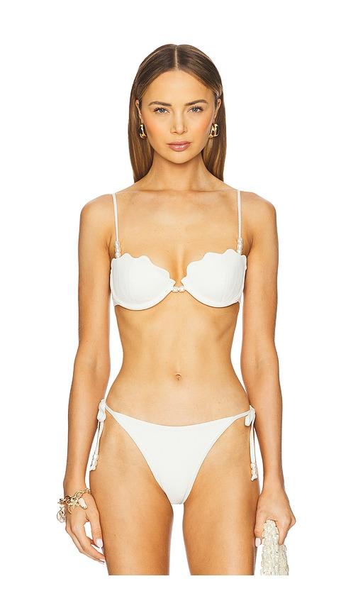 lspace sunrise seashell bikini top in ivory.