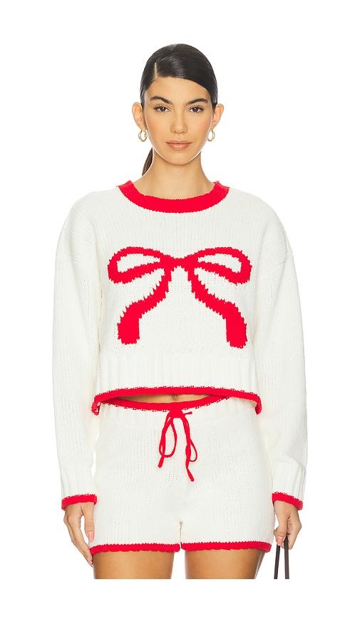 lspace take a bow pullover in white.