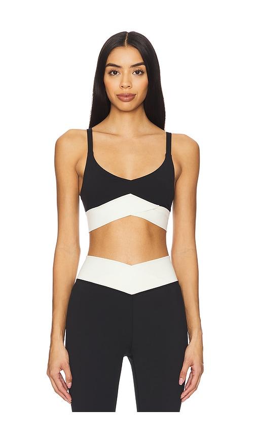 lspace unmatched sports bra in black,white.