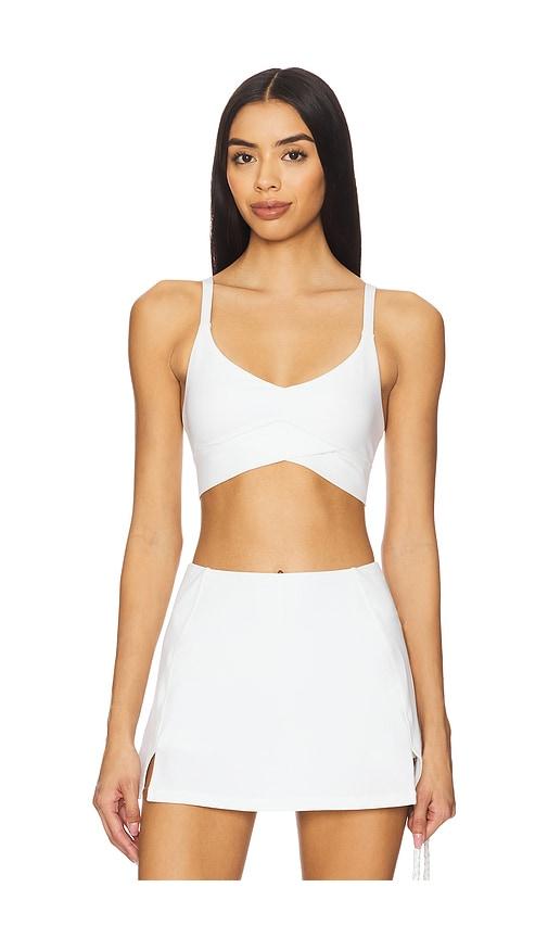 lspace unmatched sports bra in white.