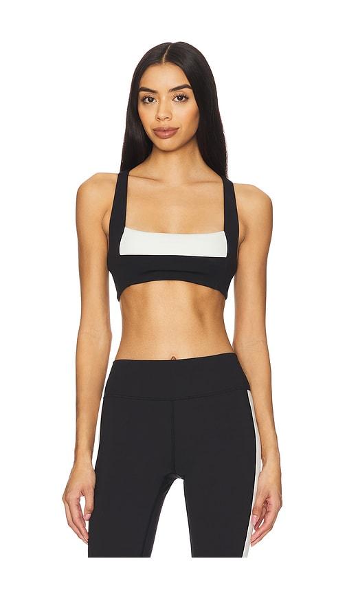 lspace uppercut sports bra in black,white.