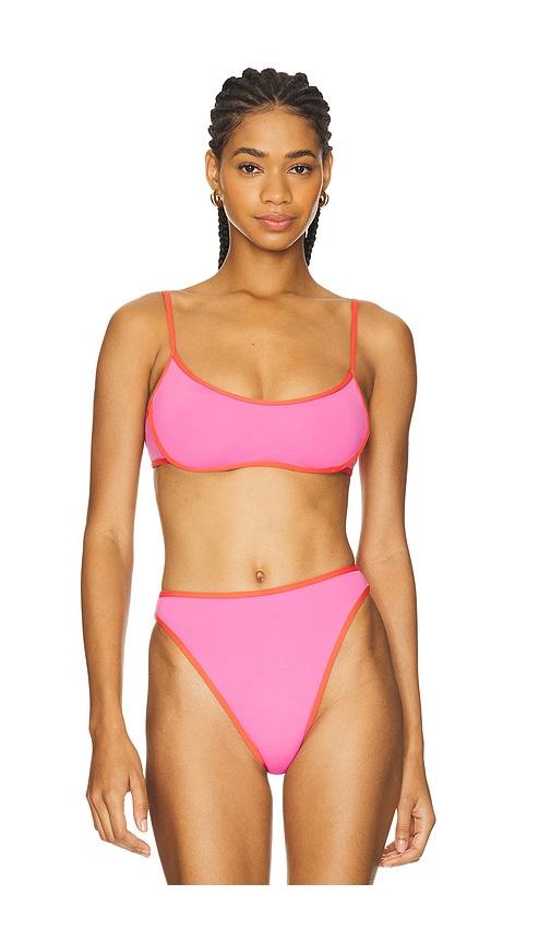 lspace zella bikini top in pink.