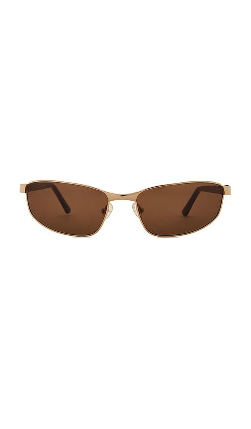 lu goldie narcisa sunglasses in metallic gold.