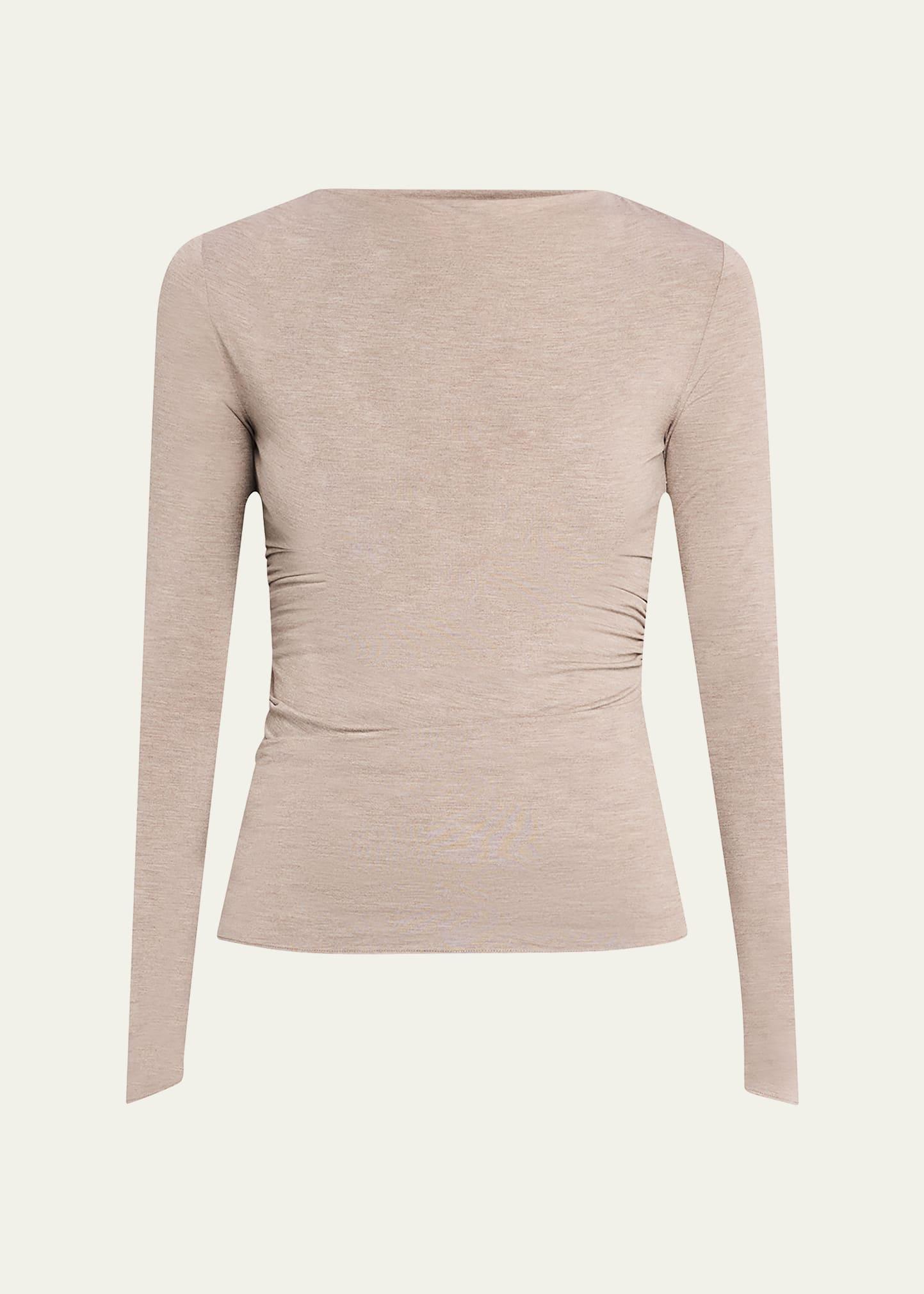 luca draped knit long-sleeve top
