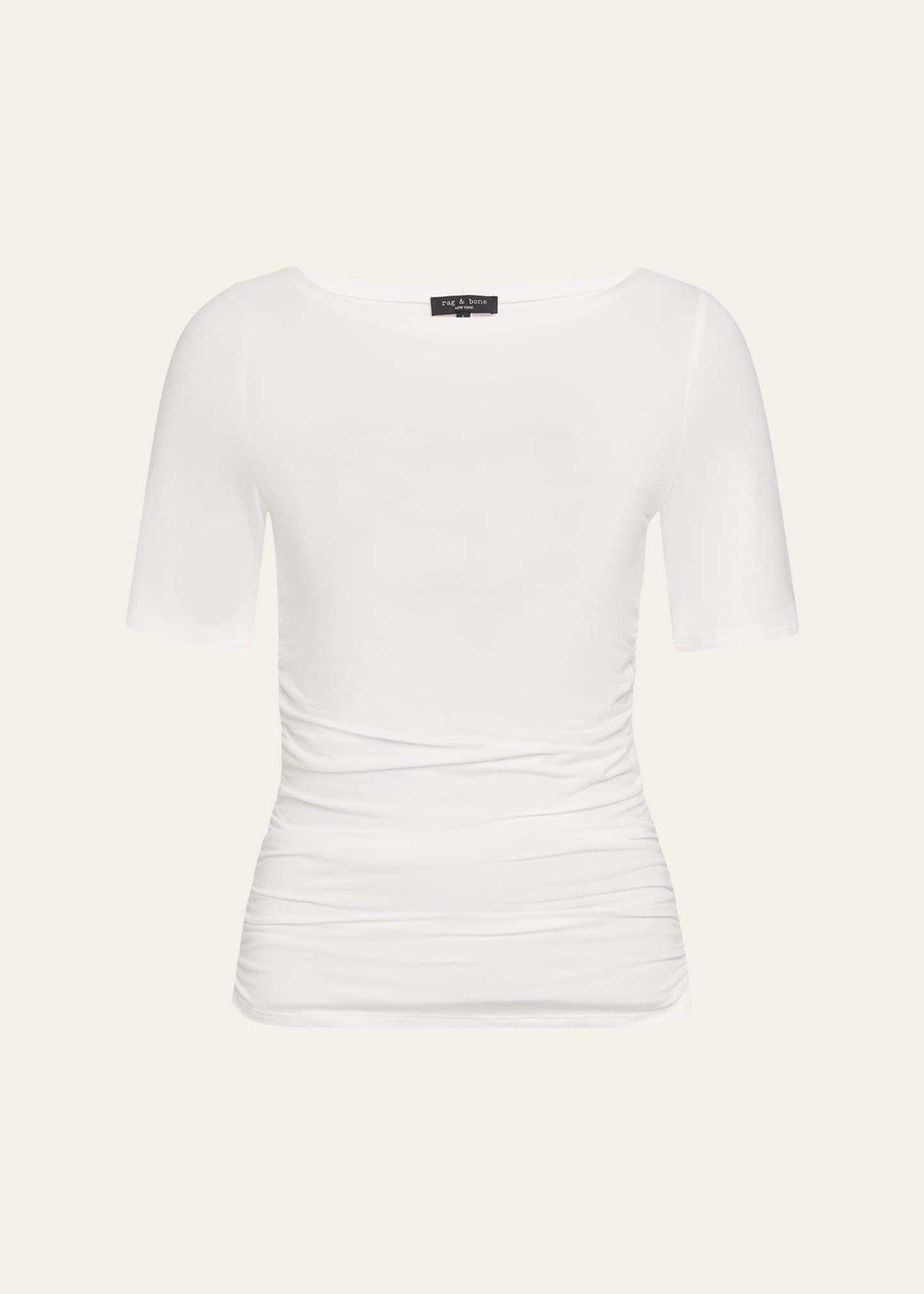 luca shirred short-sleeve top