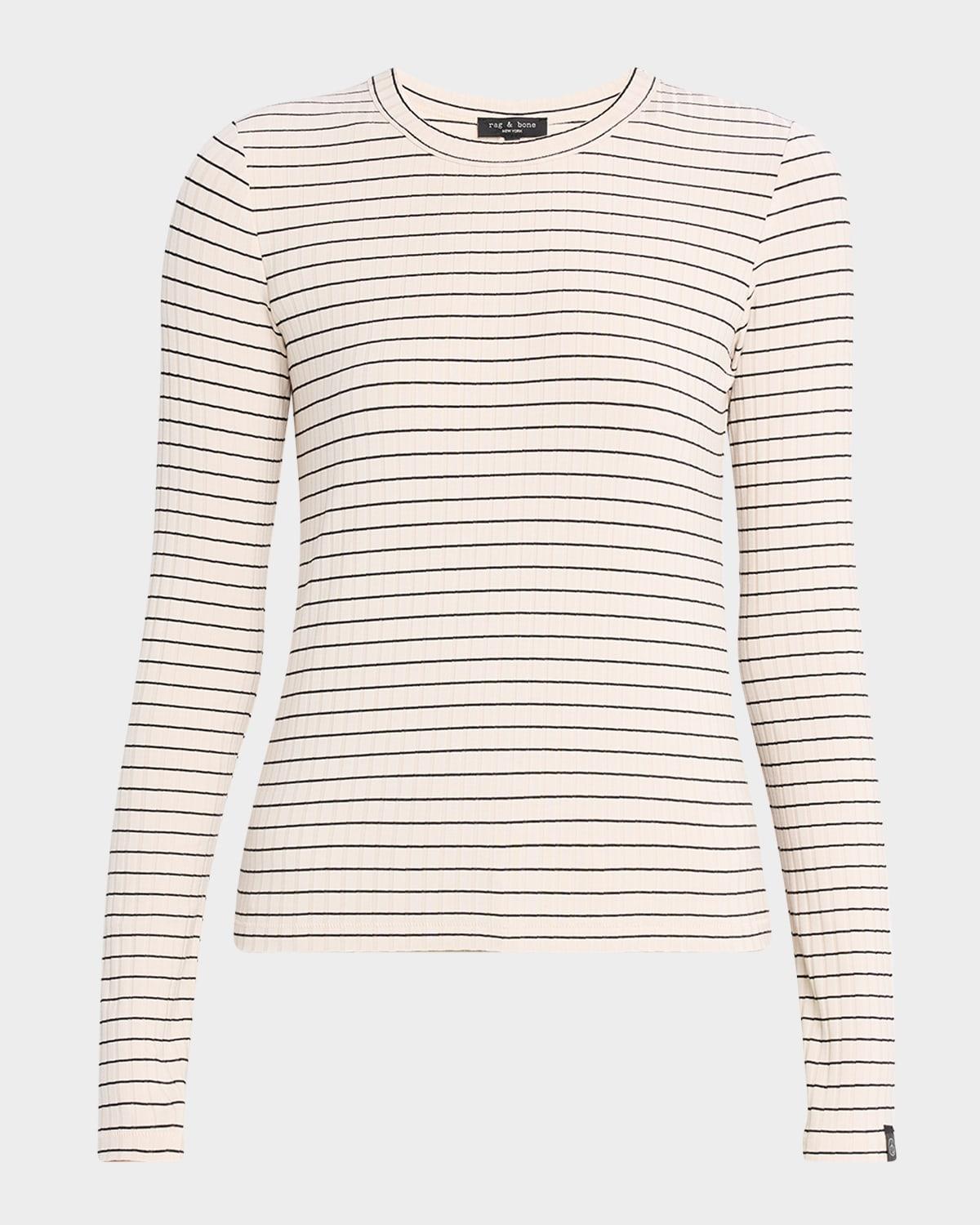 luca stripe long-sleeve top