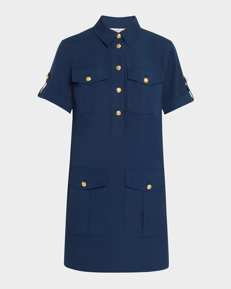 Veronica Beard Lucca Short Sleeve Cotton Shirtdress