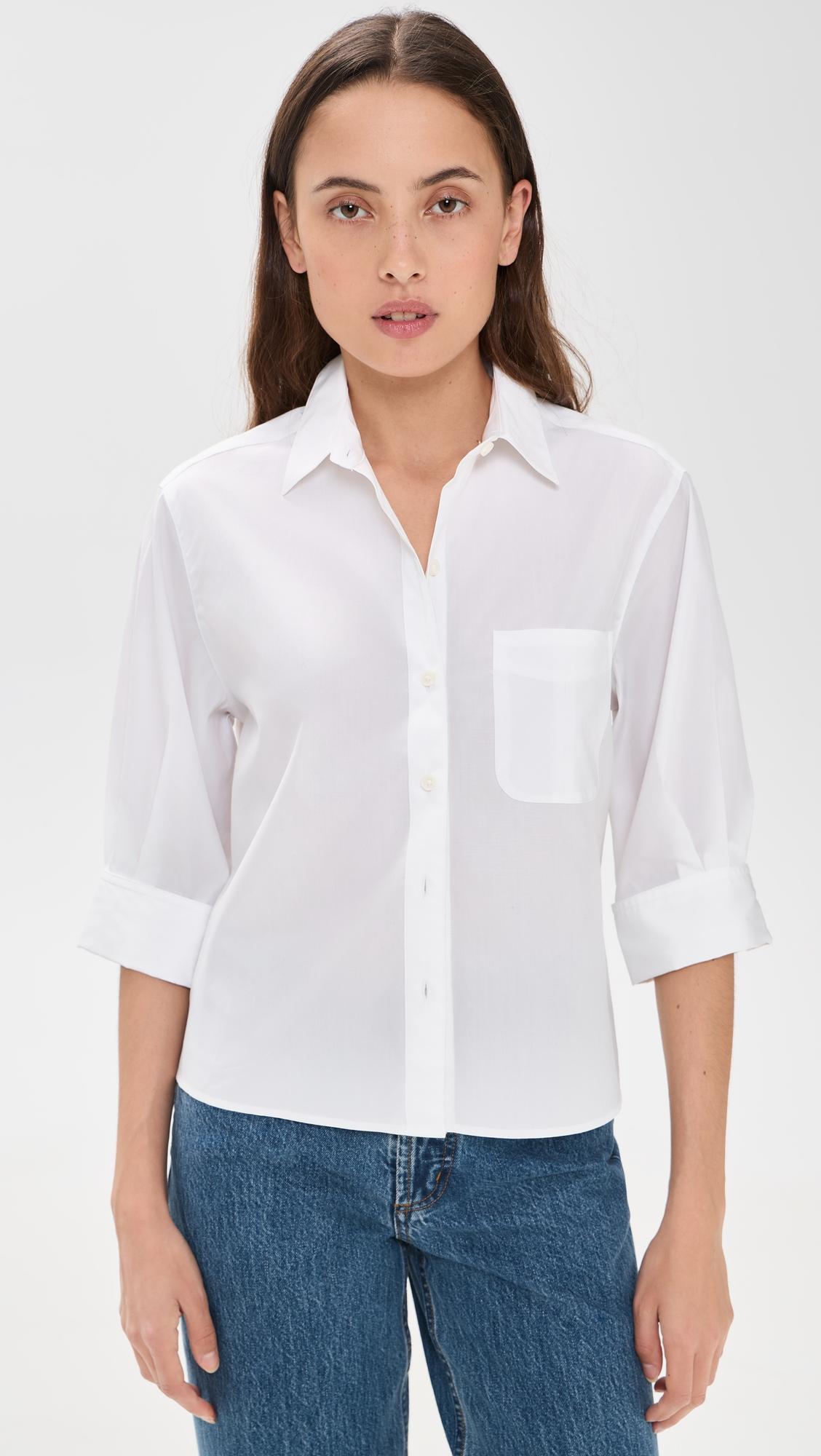 lucia poplin button down shirt