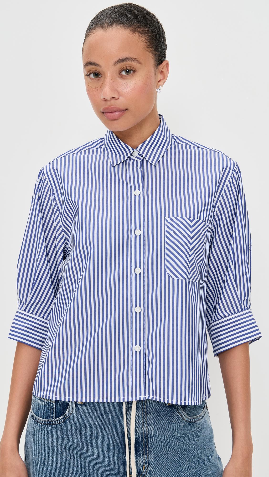 lucia stripe poplin shirt