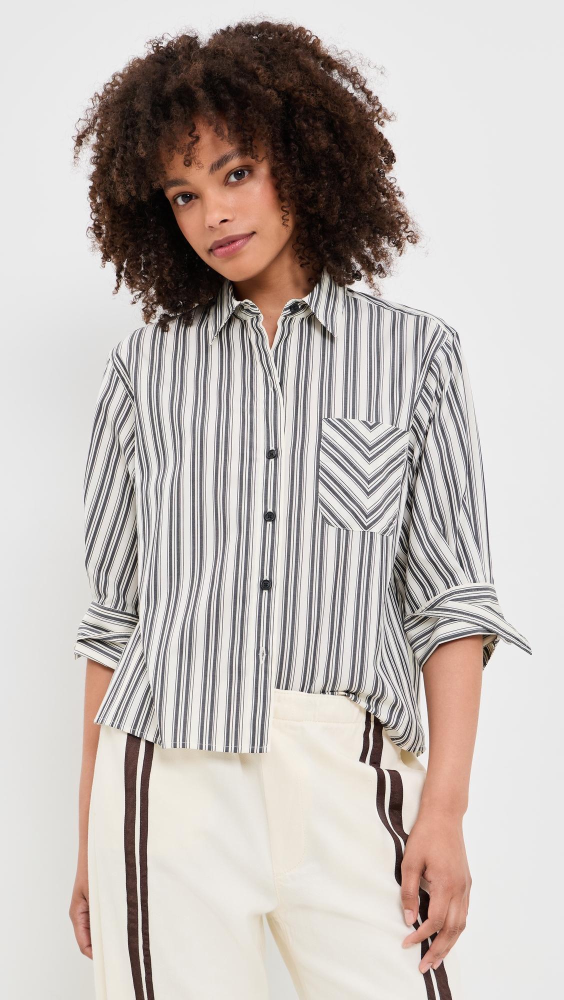 lucia stripe poplin shirt