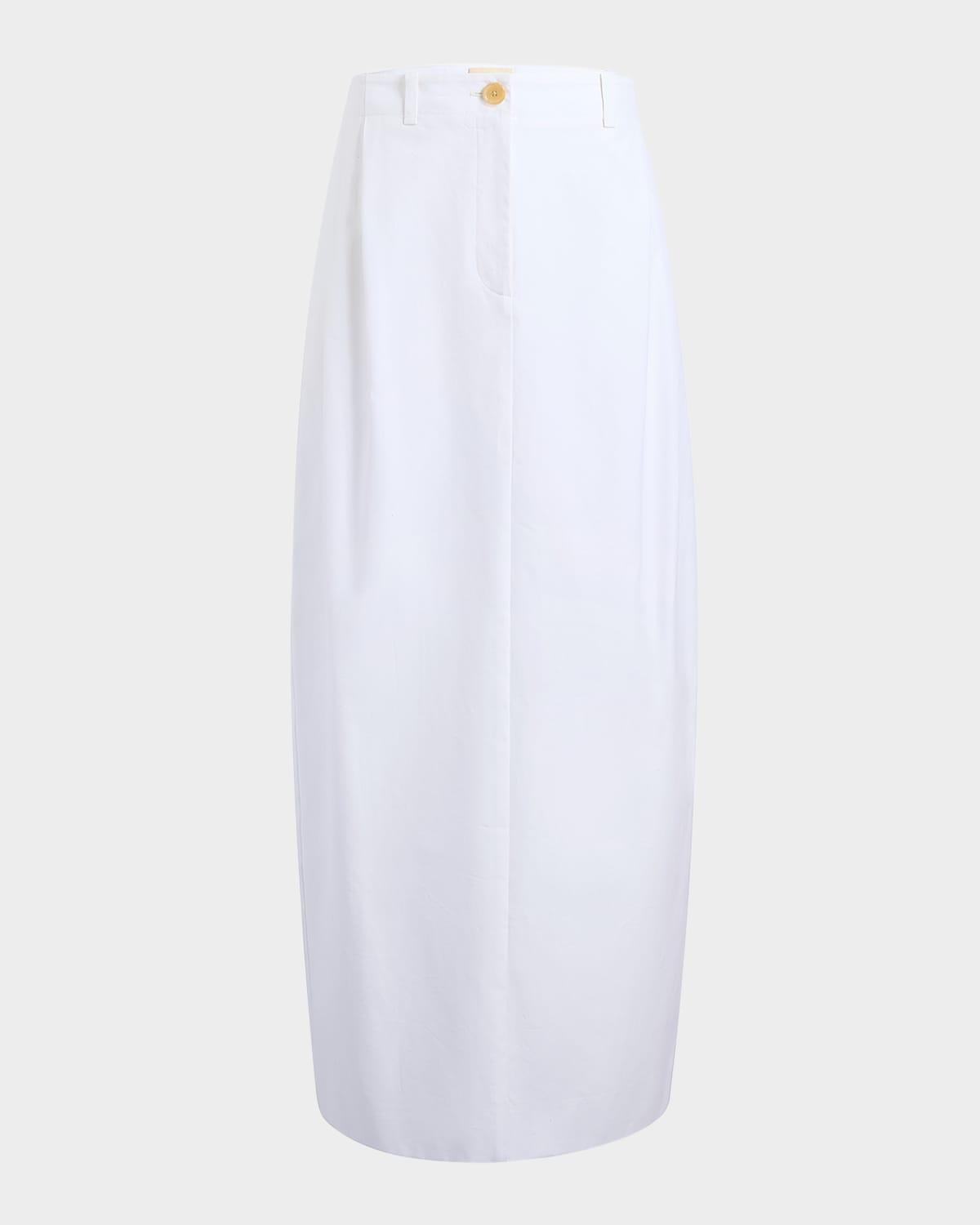 lucian double-pleated tapered maxi skirt