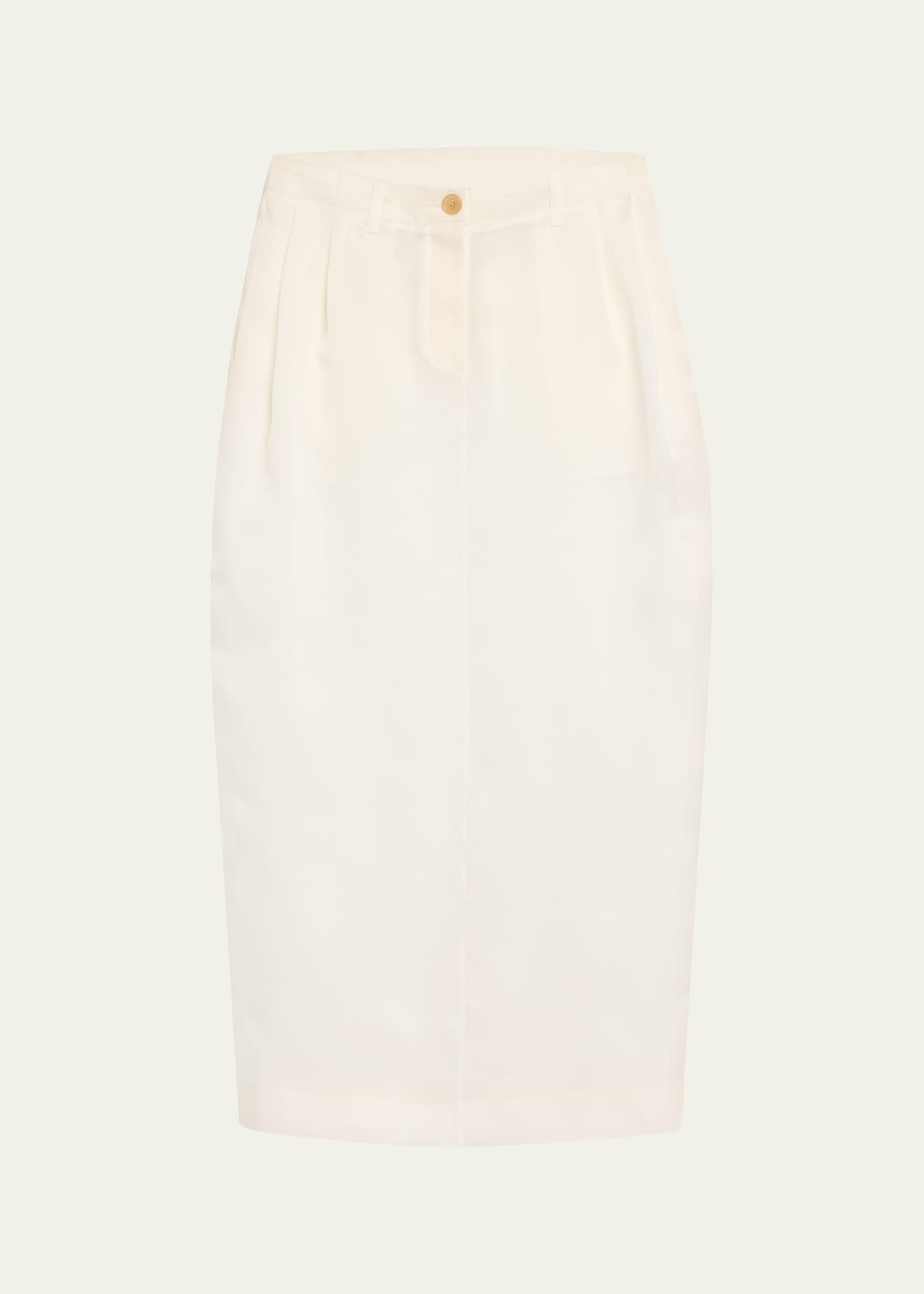 lucian long pleated silk skirt